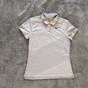 Nike Gray Striped Golf Polo